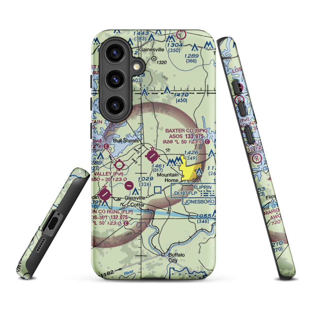 Ozark Regional Airport (BPK) VFR Sectional Samsung Phone Case Samsung Galaxy S24 Plus model shown