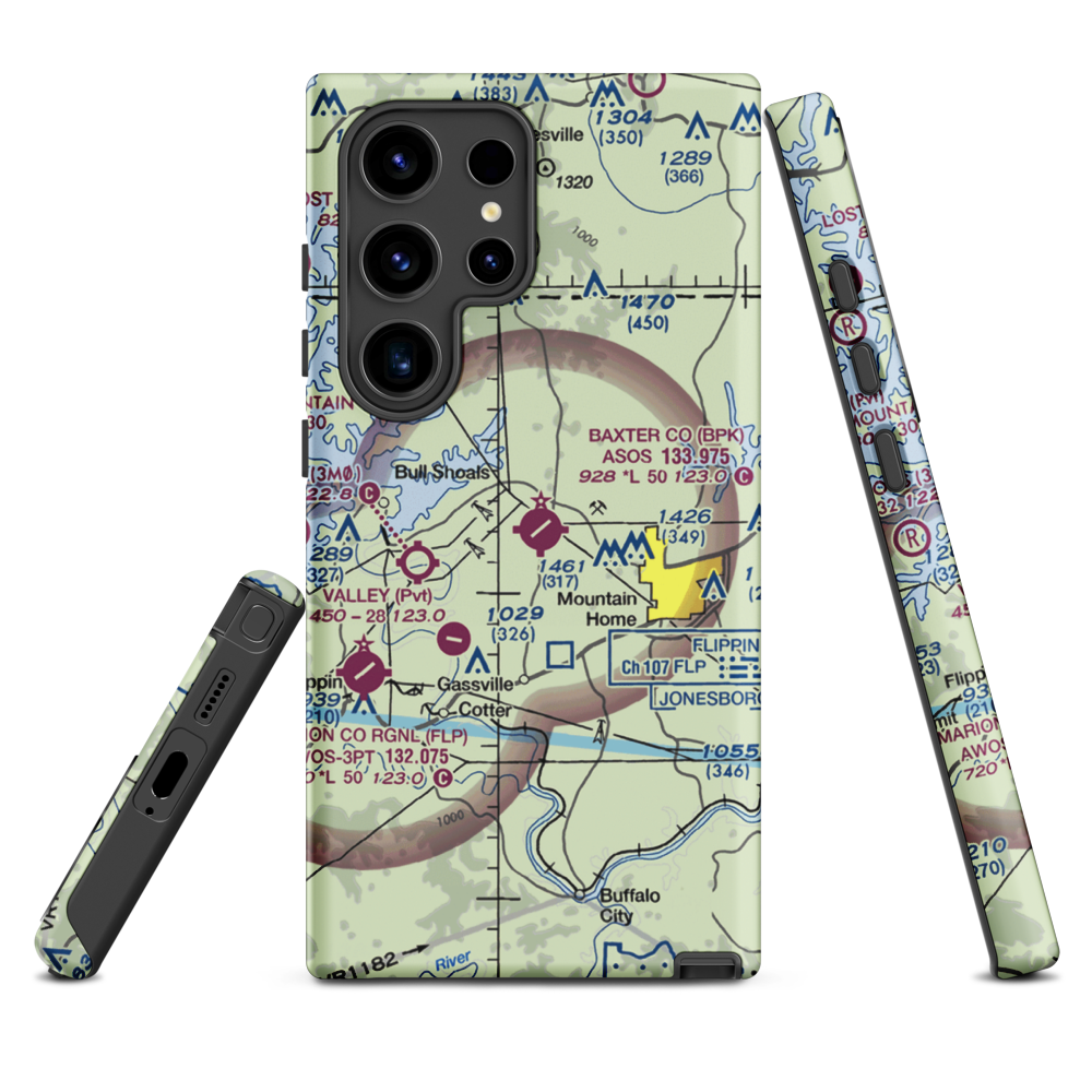 Ozark Regional Airport (BPK) VFR Sectional Samsung Phone Case Samsung Galaxy S24 Ultra model shown