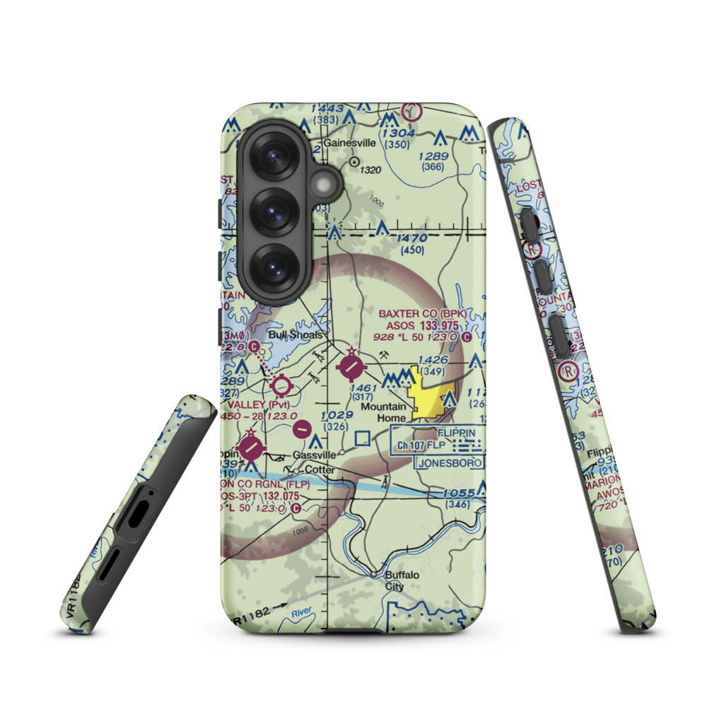 Ozark Regional Airport (BPK) VFR Sectional Samsung Phone Case Samsung Galaxy S25 model shown