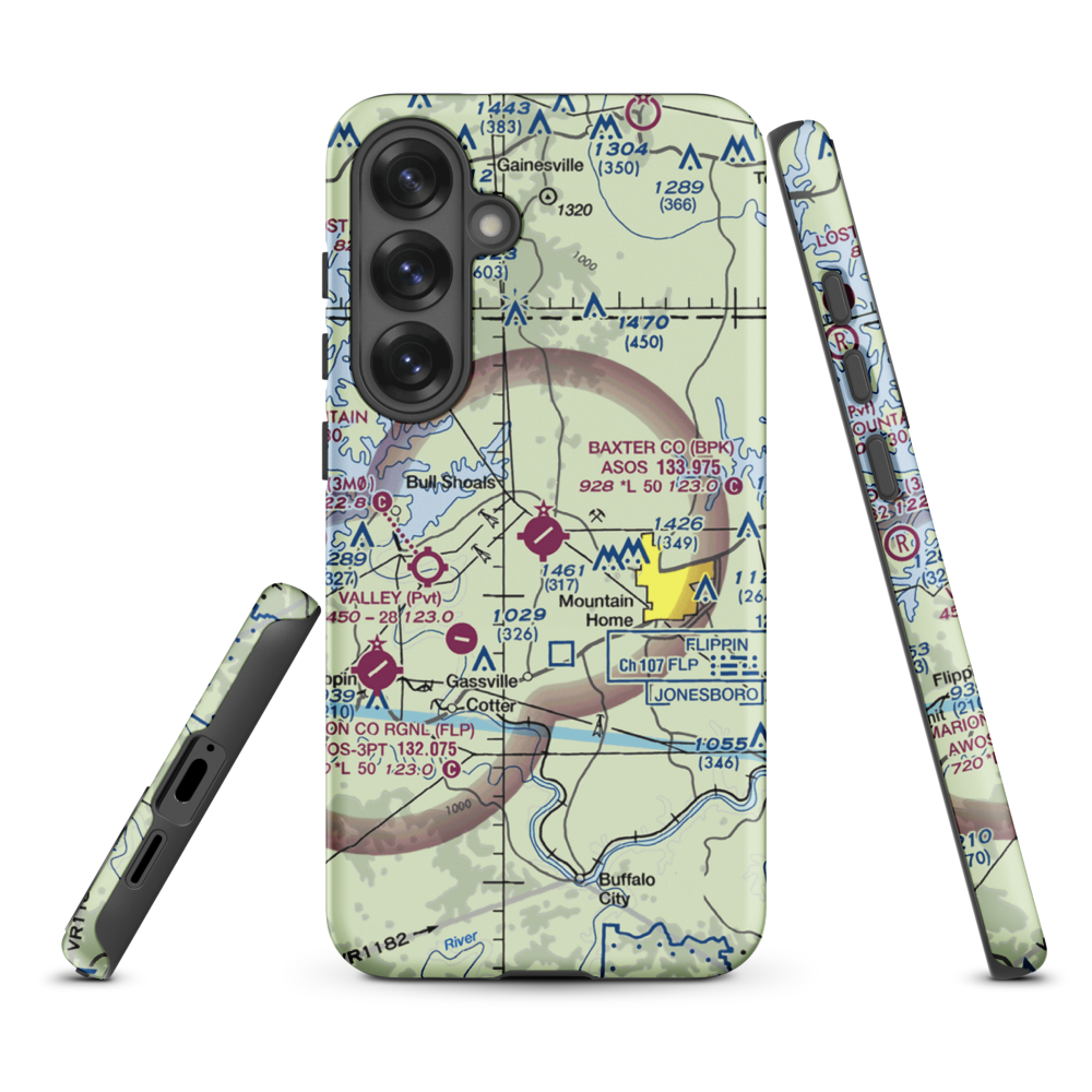 Ozark Regional Airport (BPK) VFR Sectional Samsung Phone Case Samsung Galaxy S25 Plus model shown