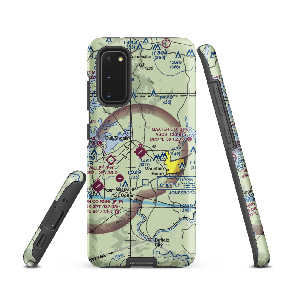 Ozark Regional Airport (BPK) VFR Sectional Samsung Phone Case Samsung Galaxy S20 model shown