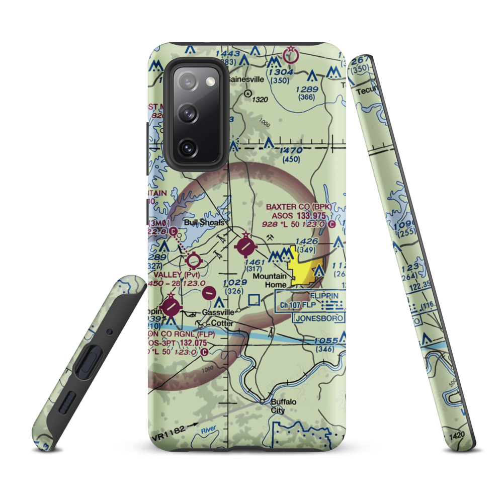 Ozark Regional Airport (BPK) VFR Sectional Samsung Phone Case Samsung Galaxy S20 FE model shown
