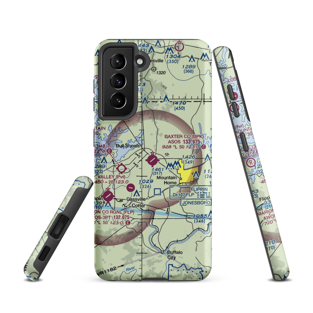 Ozark Regional Airport (BPK) VFR Sectional Samsung Phone Case Samsung Galaxy S21 model shown