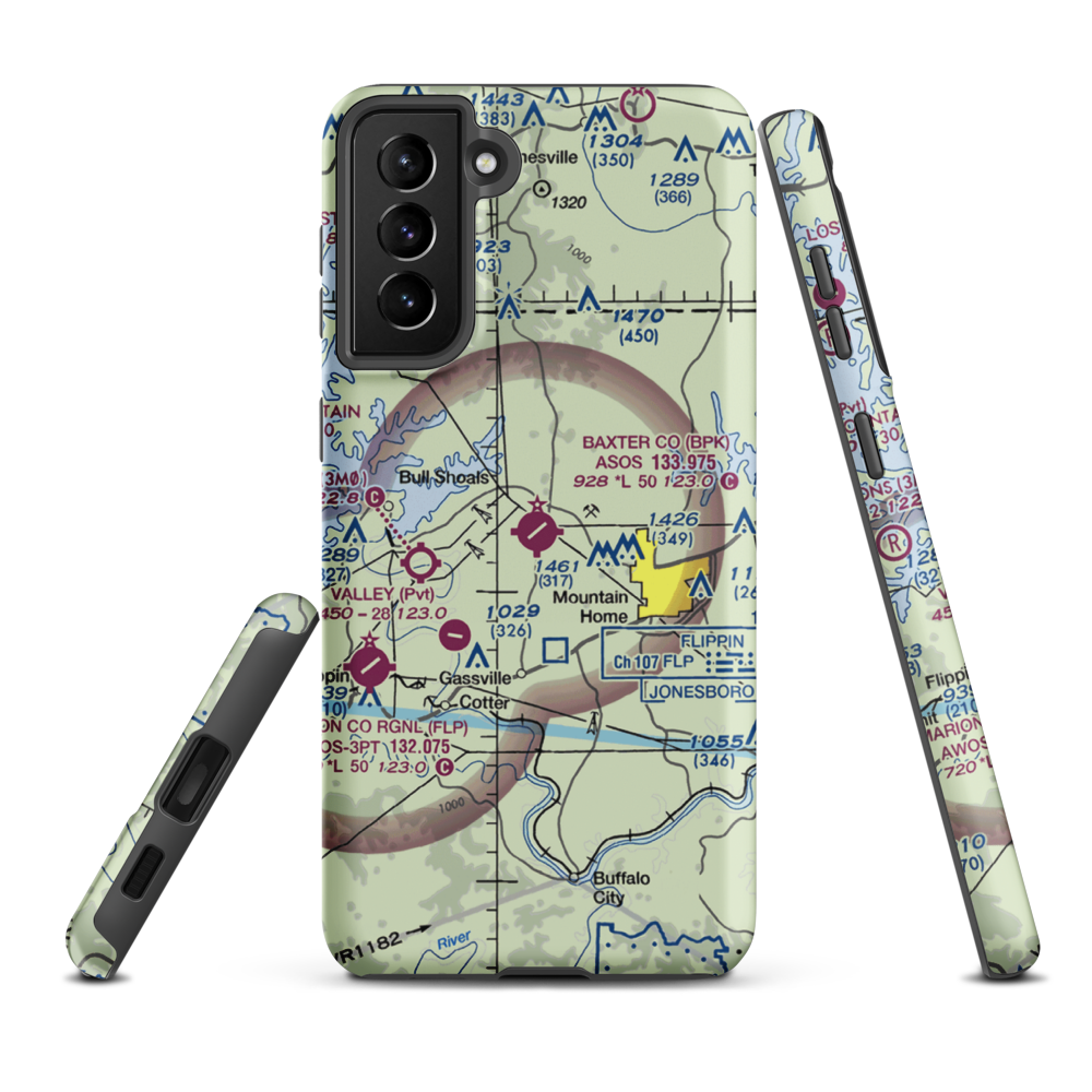 Ozark Regional Airport (BPK) VFR Sectional Samsung Phone Case Samsung Galaxy S21 FE model shown