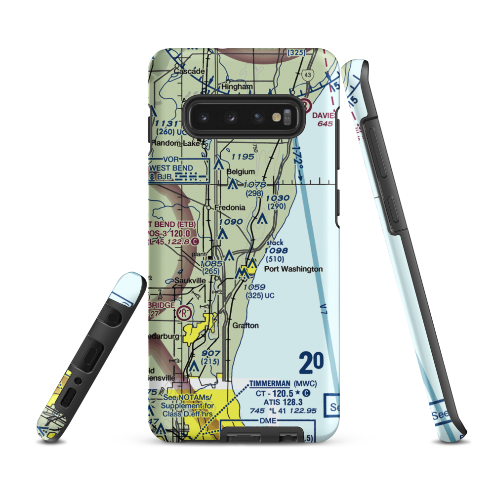 Ozaukee Airport (9WN3) VFR Sectional Samsung Phone Case Samsung Galaxy S10 Plus model shown