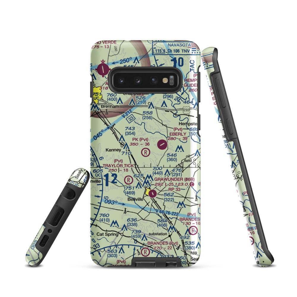 P-K Ranch Airport (60TX) VFR Sectional Samsung Phone Case Samsung Galaxy S10 model shown
