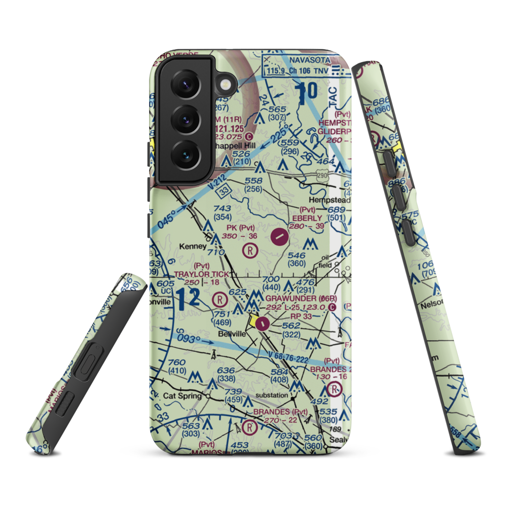 P-K Ranch Airport (60TX) VFR Sectional Samsung Phone Case Samsung Galaxy S22 Plus model shown