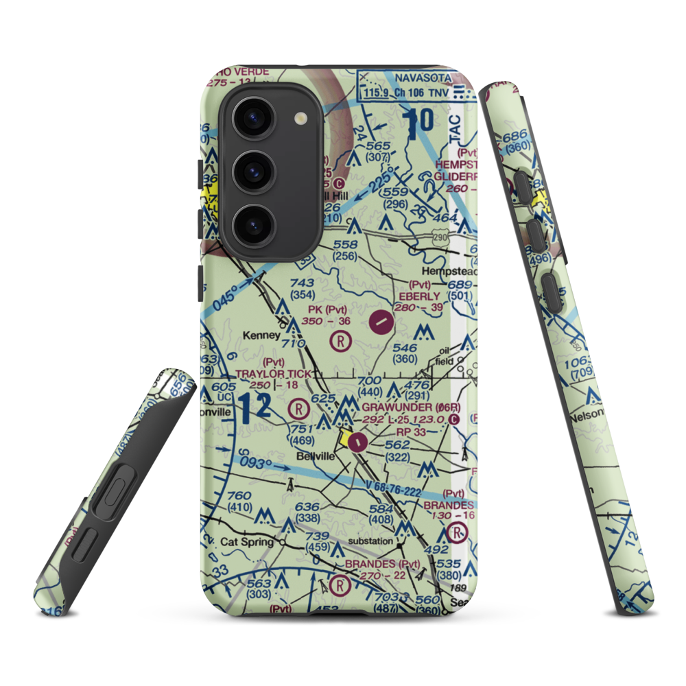 P-K Ranch Airport (60TX) VFR Sectional Samsung Phone Case Samsung Galaxy S23 Plus model shown