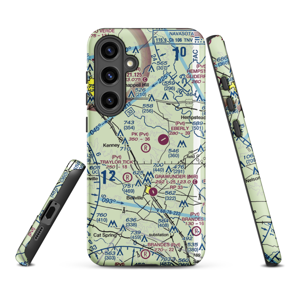 P-K Ranch Airport (60TX) VFR Sectional Samsung Phone Case Samsung Galaxy S24 Plus model shown