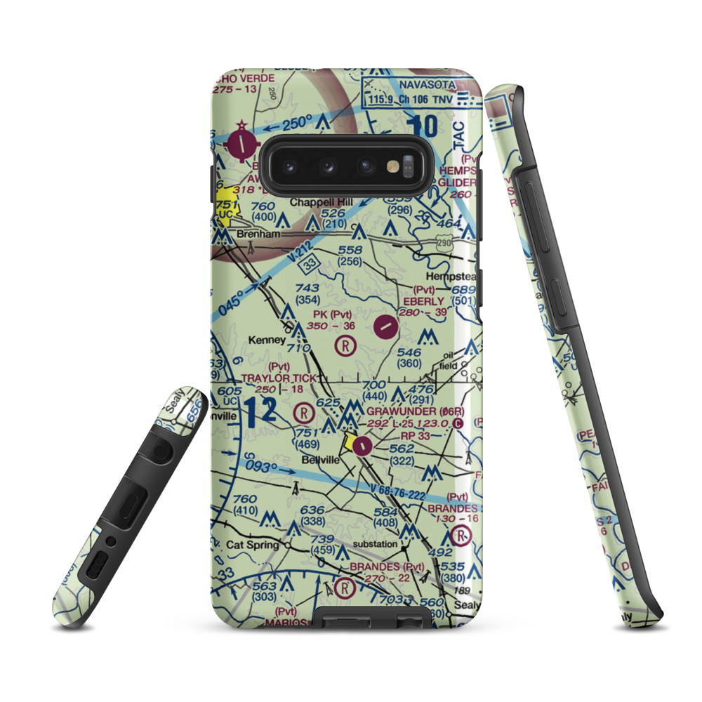 P-K Ranch Airport (60TX) VFR Sectional Samsung Phone Case Samsung Galaxy S10 Plus model shown