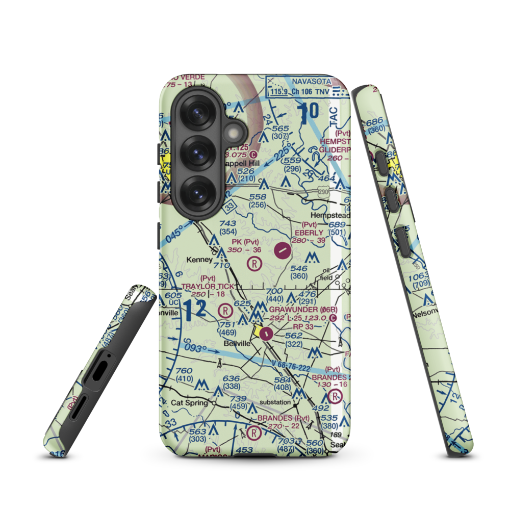 P-K Ranch Airport (60TX) VFR Sectional Samsung Phone Case Samsung Galaxy S25 model shown