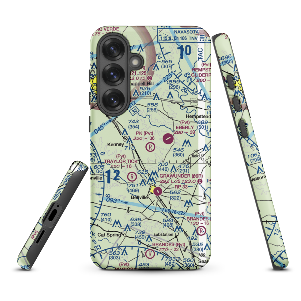 P-K Ranch Airport (60TX) VFR Sectional Samsung Phone Case Samsung Galaxy S25 Plus model shown