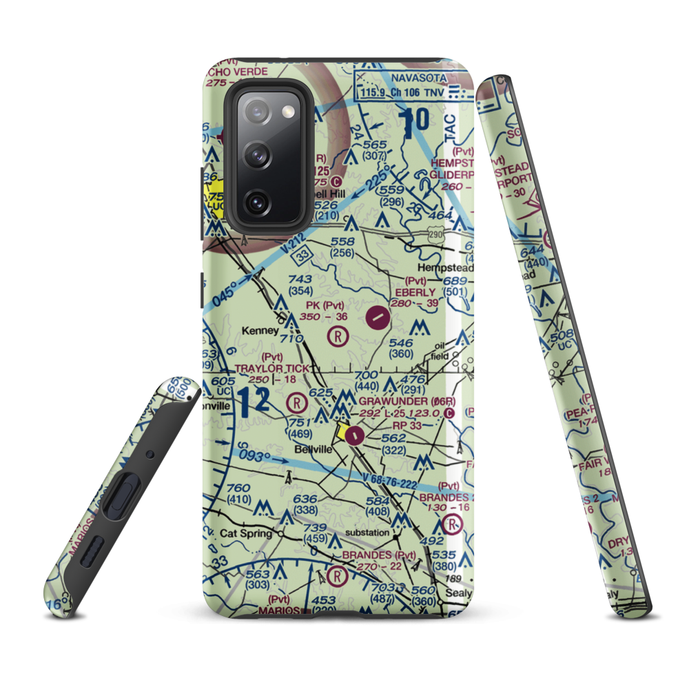 P-K Ranch Airport (60TX) VFR Sectional Samsung Phone Case Samsung Galaxy S20 FE model shown