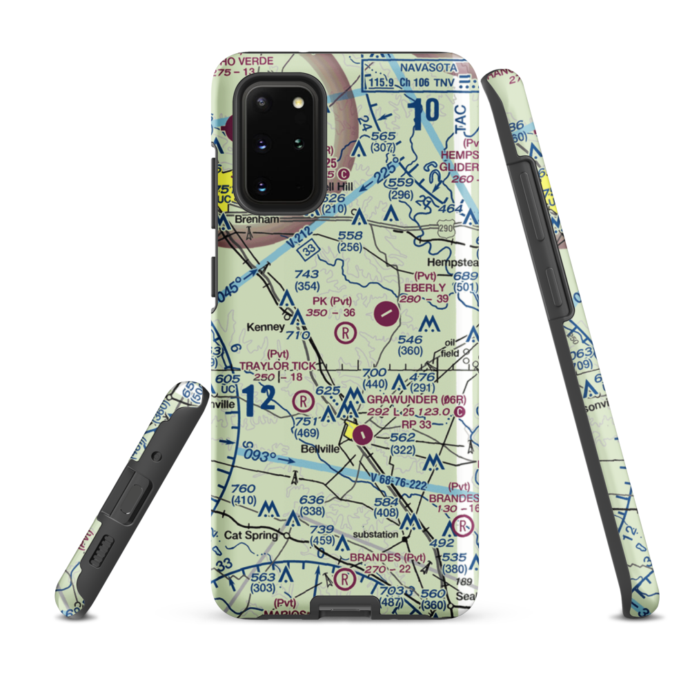 P-K Ranch Airport (60TX) VFR Sectional Samsung Phone Case Samsung Galaxy S20 Plus model shown