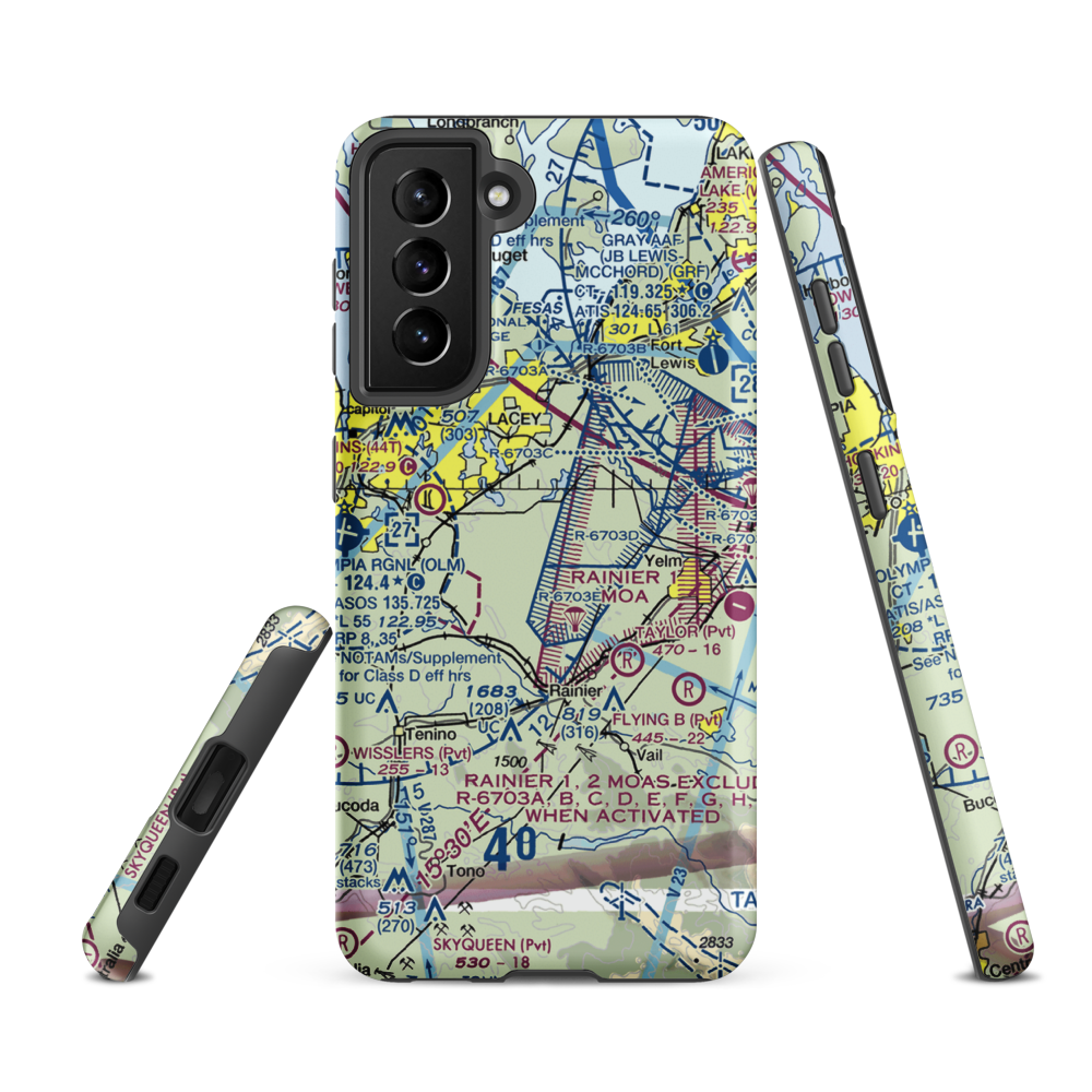 P-L Ranch Airport (08WA) VFR Sectional Samsung Phone Case Samsung Galaxy S21 FE model shown