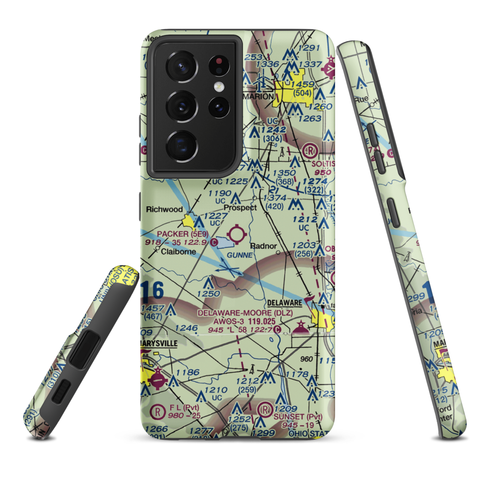 Packer Airport (5E9) VFR Sectional Samsung Phone Case Samsung Galaxy S21 Ultra model shown