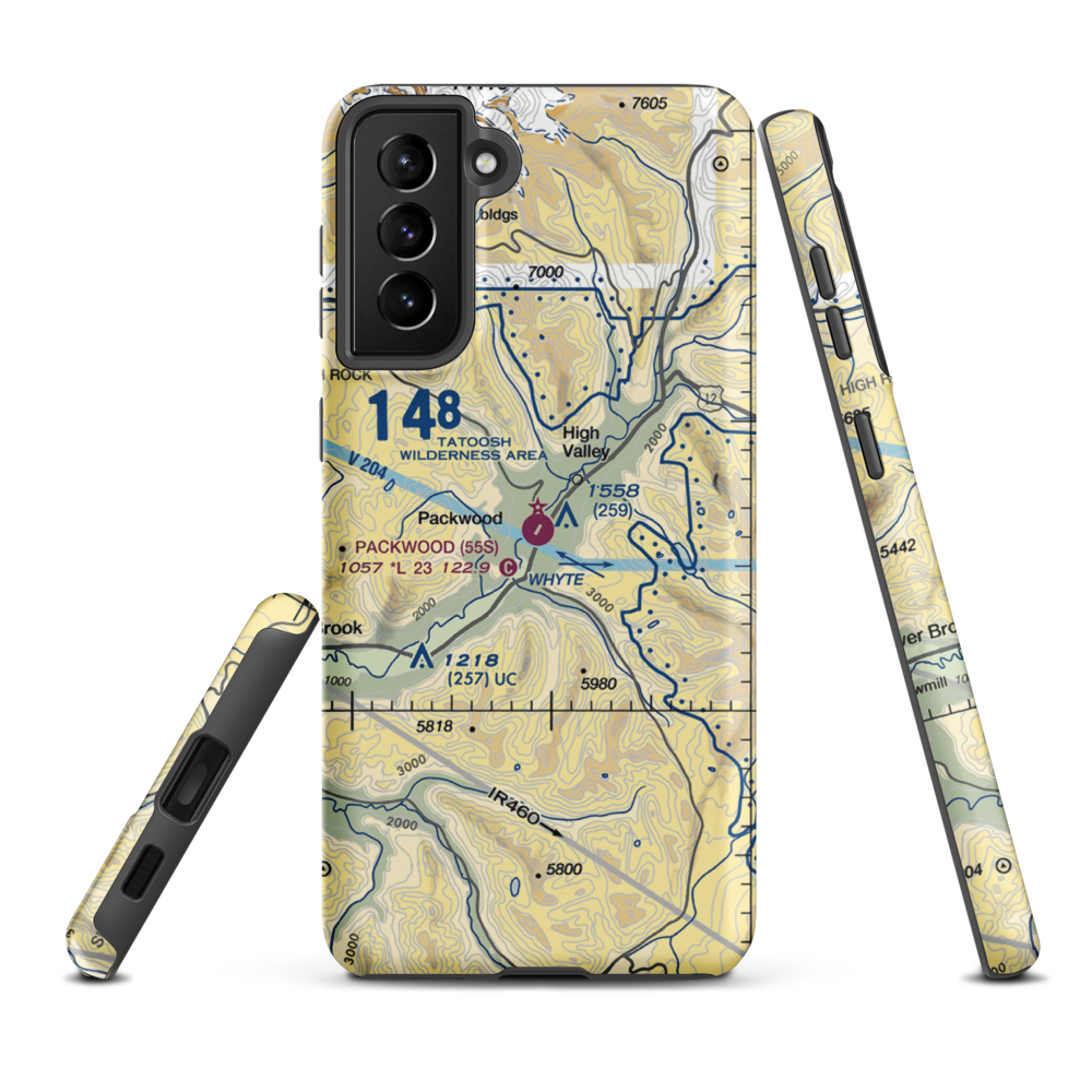 Packwood Airport (55S) VFR Sectional Samsung Phone Case Samsung Galaxy S21 FE model shown