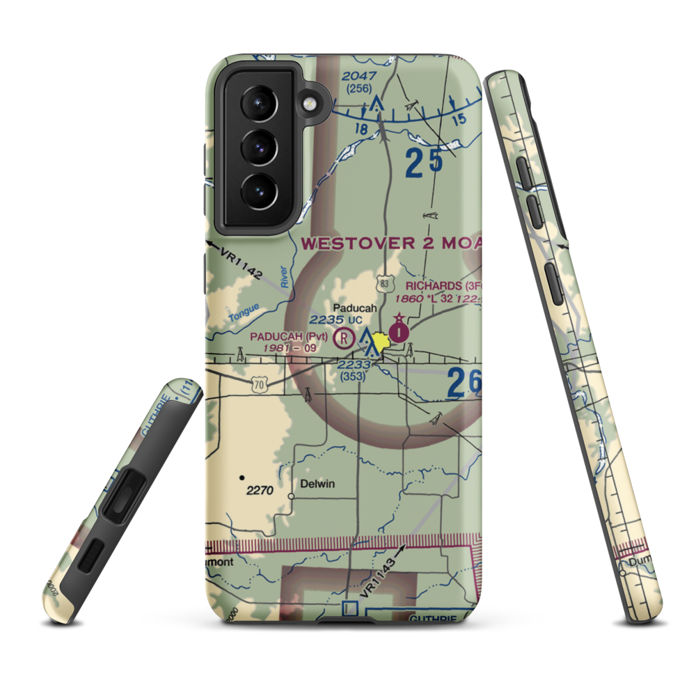 Paducah Airport (2TS5) VFR Sectional Samsung Phone Case Samsung Galaxy S21 Plus model shown