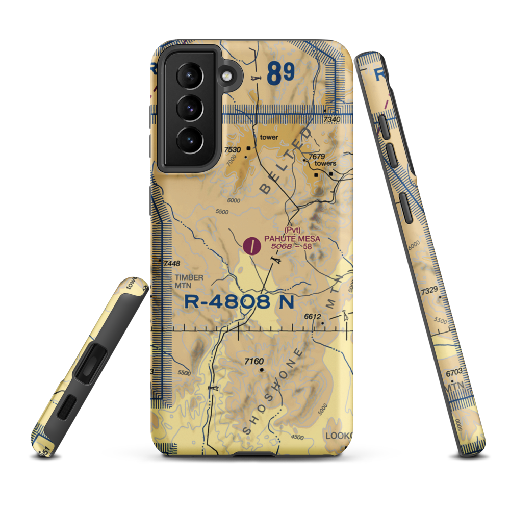 Pahute Mesa Airstrip (L23) VFR Sectional Samsung Phone Case Samsung Galaxy S21 Plus model shown