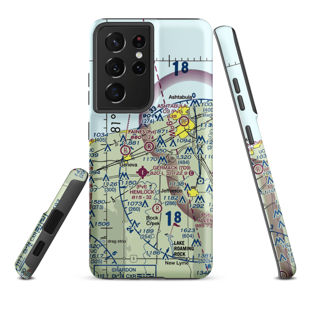 Paine's Airport (98OH) VFR Sectional Samsung Phone Case Samsung Galaxy S21 Ultra model shown