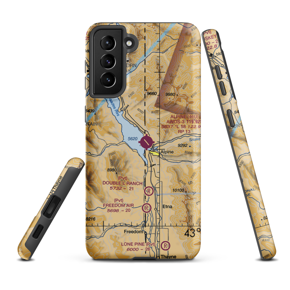 Palisades Field (59ID) VFR Sectional Samsung Phone Case Samsung Galaxy S21 FE model shown