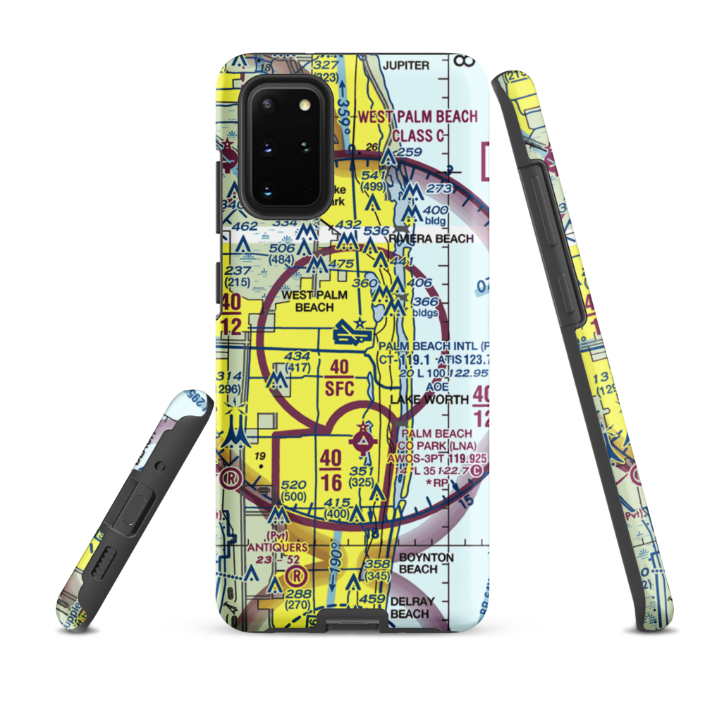 Palm Beach International Airport (PBI) VFR Sectional Samsung Phone Case Samsung Galaxy S20 Plus model shown