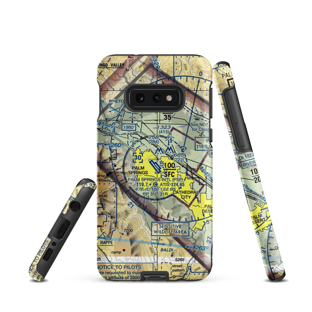 Palm Springs International Airport (PSP) VFR Sectional Samsung Phone Case Samsung Galaxy S10 Plus model shown