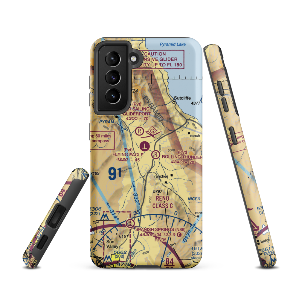 Palomino Airport (NV47) VFR Sectional Samsung Phone Case Samsung Galaxy S21 model shown