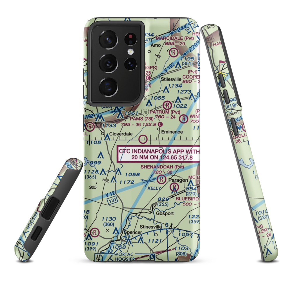 Pam's Place Airport (78I) VFR Sectional Samsung Phone Case Samsung Galaxy S21 Plus model shown
