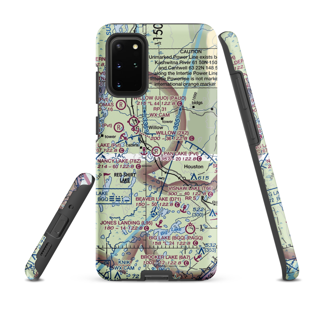 Pan Lake Strip Airport (07AA) VFR Sectional Samsung Phone Case Samsung Galaxy S20 Plus model shown