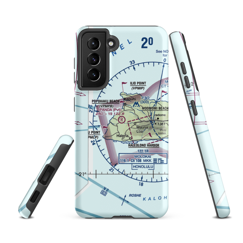 Panda Airport (HI49) VFR Sectional Samsung Phone Case Samsung Galaxy S21 FE model shown