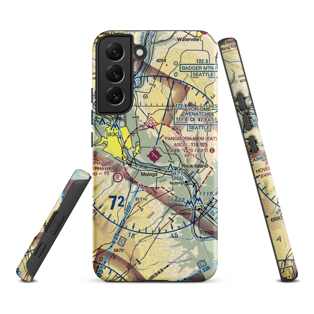 Pangborn Memorial Airport (EAT) VFR Sectional Samsung Phone Case Samsung Galaxy S22 Plus model shown