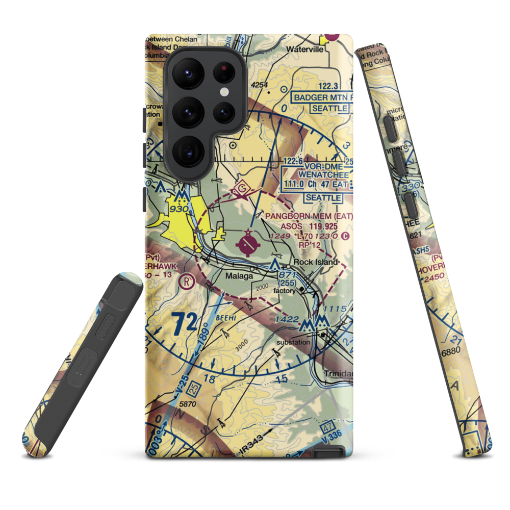 Pangborn Memorial Airport (EAT) VFR Sectional Samsung Phone Case Samsung Galaxy S22 Ultra model shown