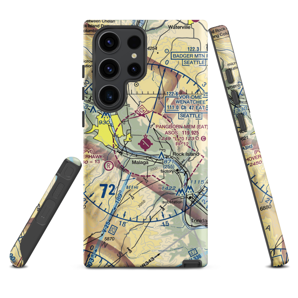Pangborn Memorial Airport (EAT) VFR Sectional Samsung Phone Case Samsung Galaxy S23 Ultra model shown