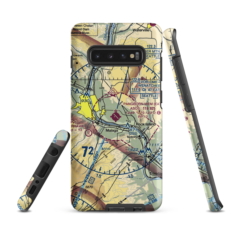 Pangborn Memorial Airport (EAT) VFR Sectional Samsung Phone Case Samsung Galaxy S10 Plus model shown