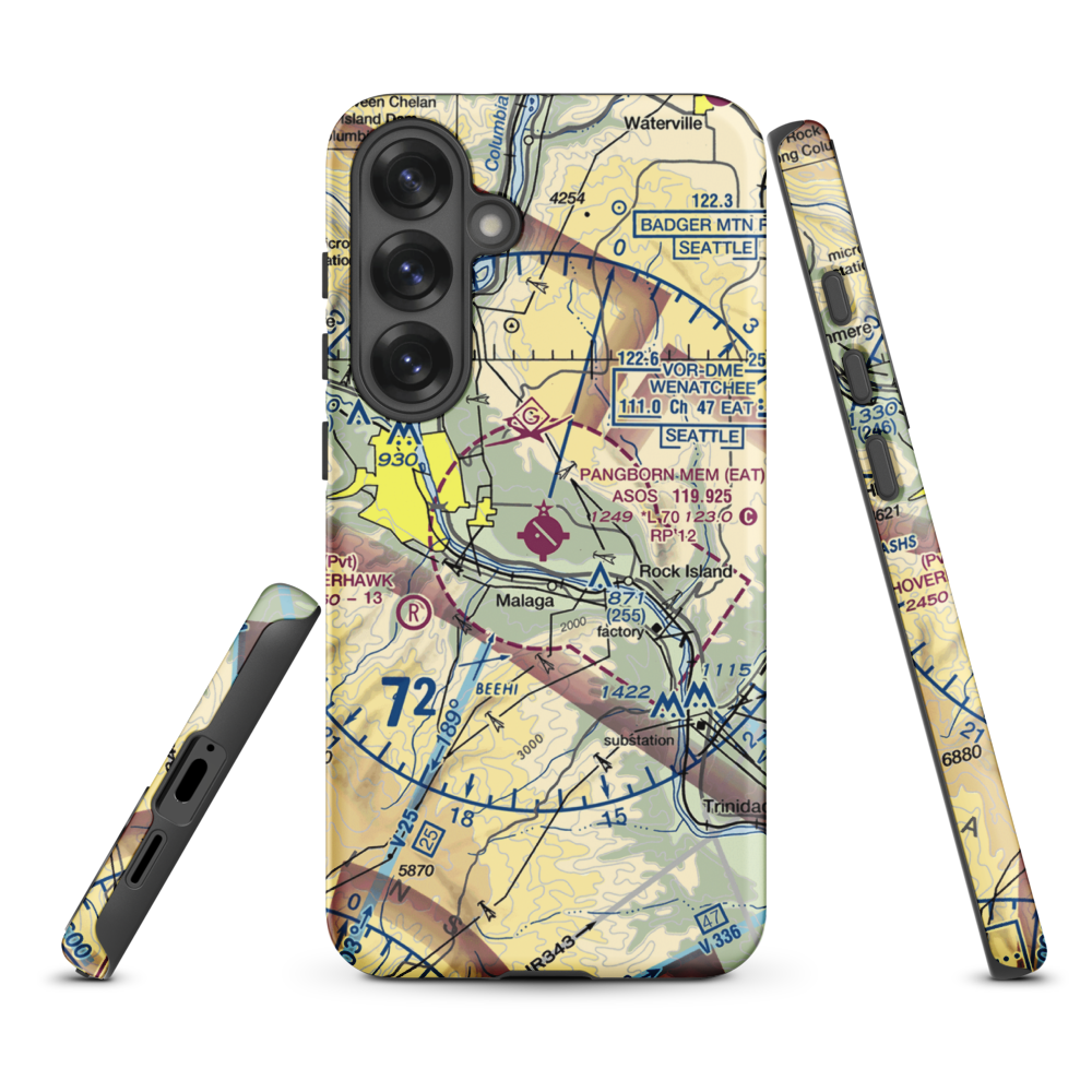 Pangborn Memorial Airport (EAT) VFR Sectional Samsung Phone Case Samsung Galaxy S25 Plus model shown