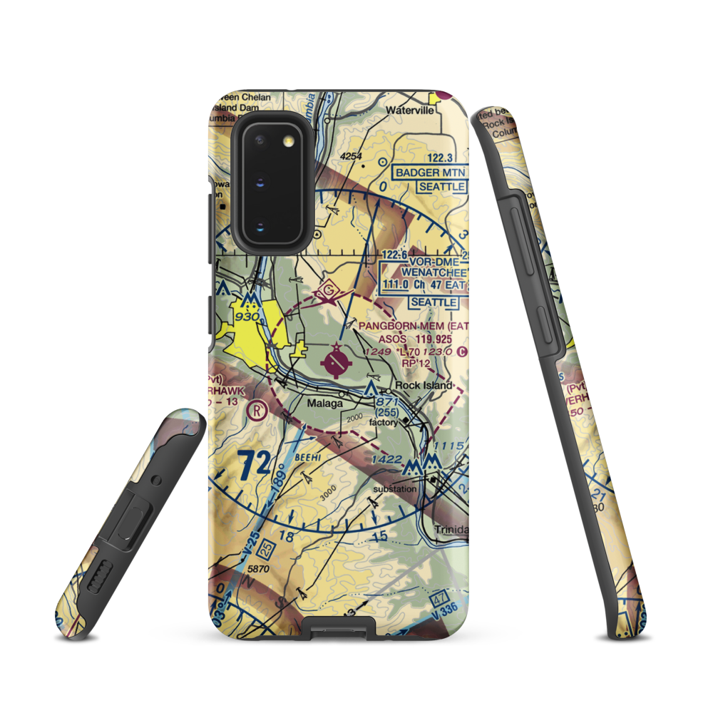 Pangborn Memorial Airport (EAT) VFR Sectional Samsung Phone Case Samsung Galaxy S20 model shown
