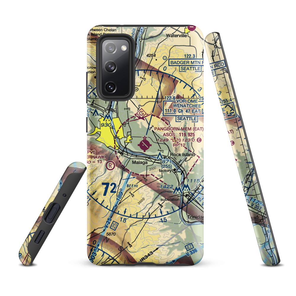 Pangborn Memorial Airport (EAT) VFR Sectional Samsung Phone Case Samsung Galaxy S20 FE model shown