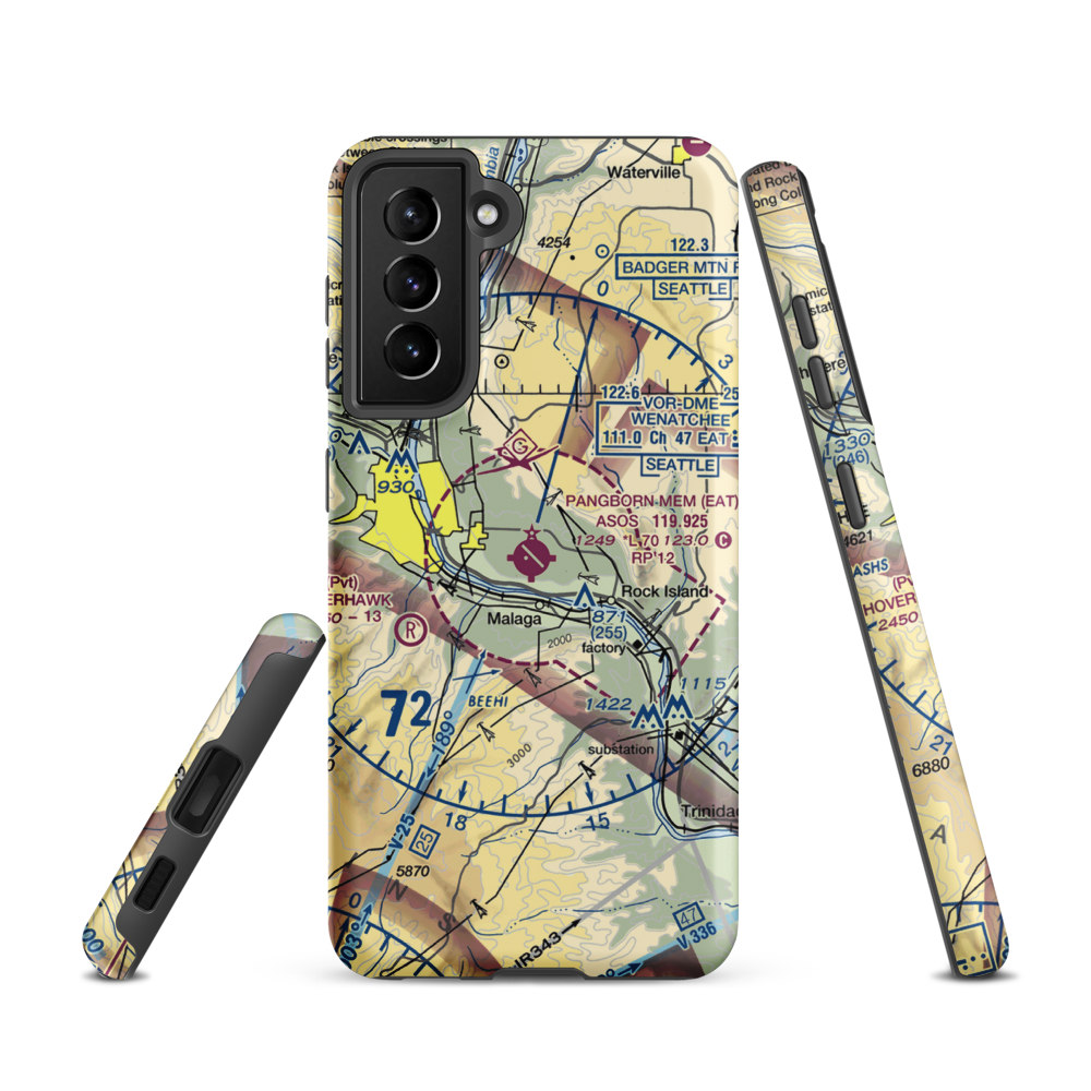 Pangborn Memorial Airport (EAT) VFR Sectional Samsung Phone Case Samsung Galaxy S21 model shown