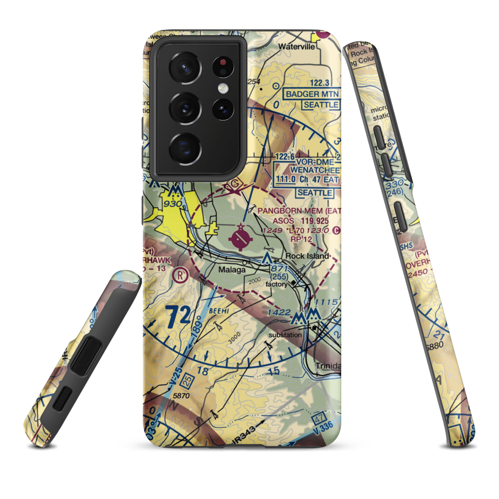 Pangborn Memorial Airport (EAT) VFR Sectional Samsung Phone Case Samsung Galaxy S21 Ultra model shown
