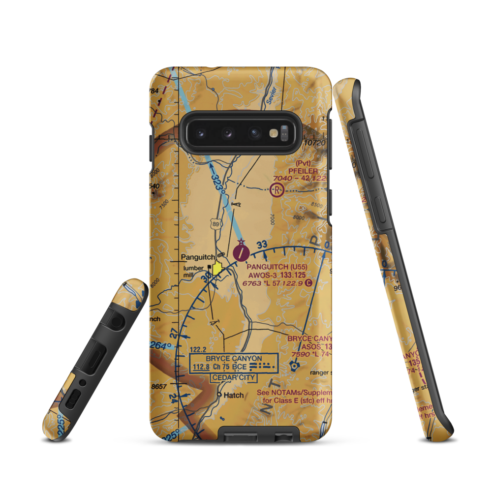Panguitch Municipal Airport (U55) VFR Sectional Samsung Phone Case Samsung Galaxy S10 model shown