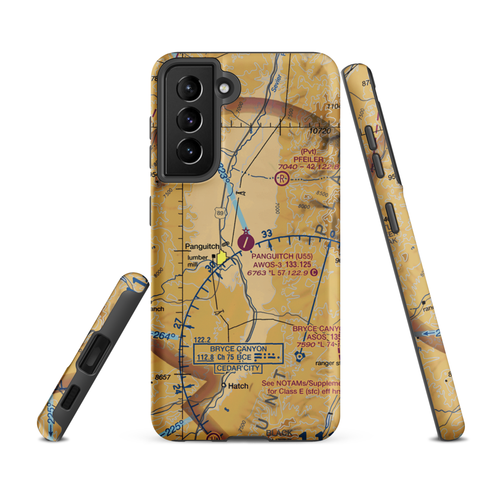 Panguitch Municipal Airport (U55) VFR Sectional Samsung Phone Case Samsung Galaxy S21 Ultra model shown