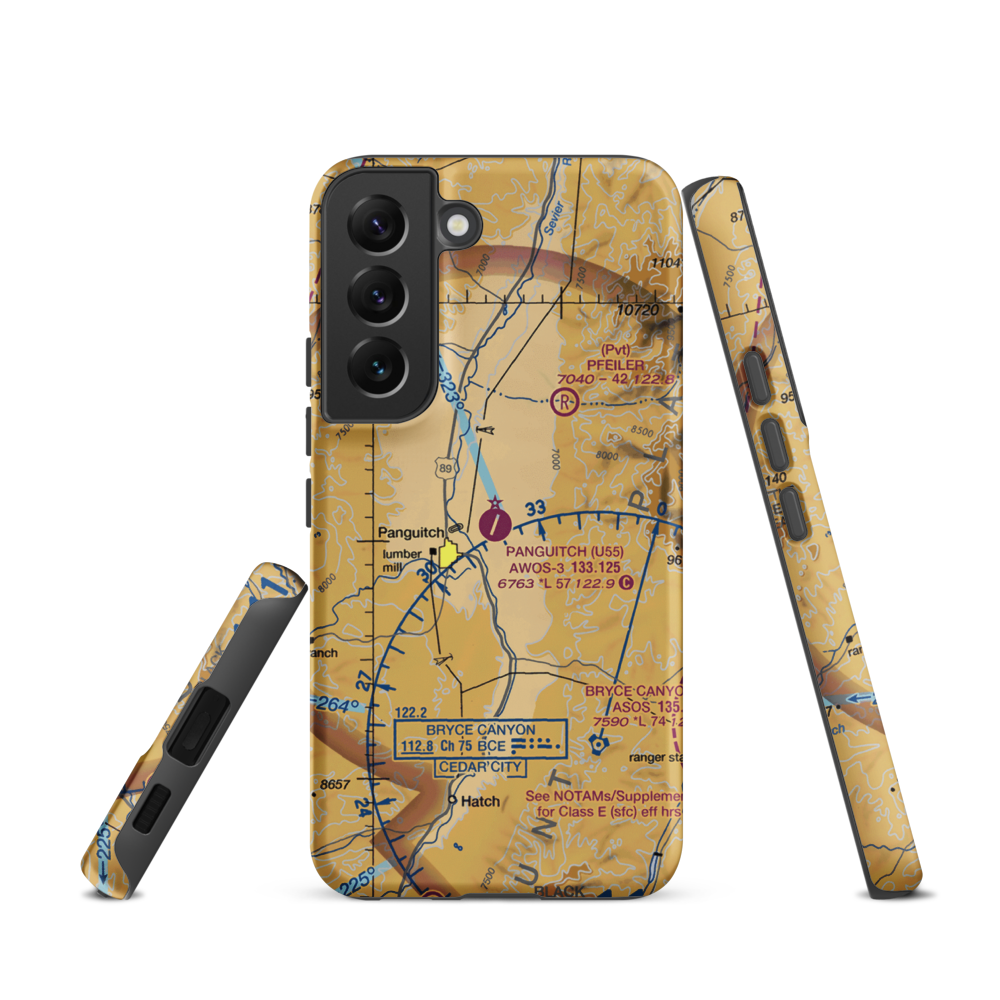 Panguitch Municipal Airport (U55) VFR Sectional Samsung Phone Case Samsung Galaxy S22 model shown