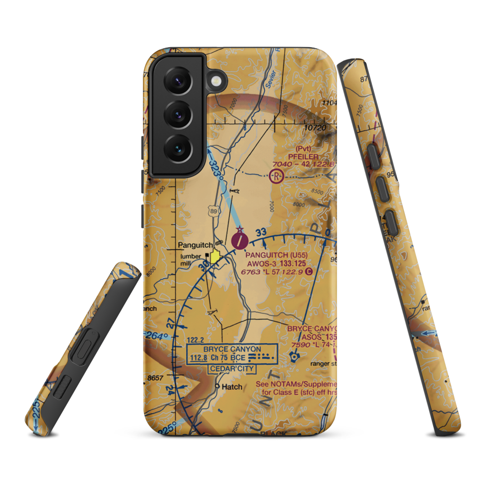 Panguitch Municipal Airport (U55) VFR Sectional Samsung Phone Case Samsung Galaxy S22 Plus model shown