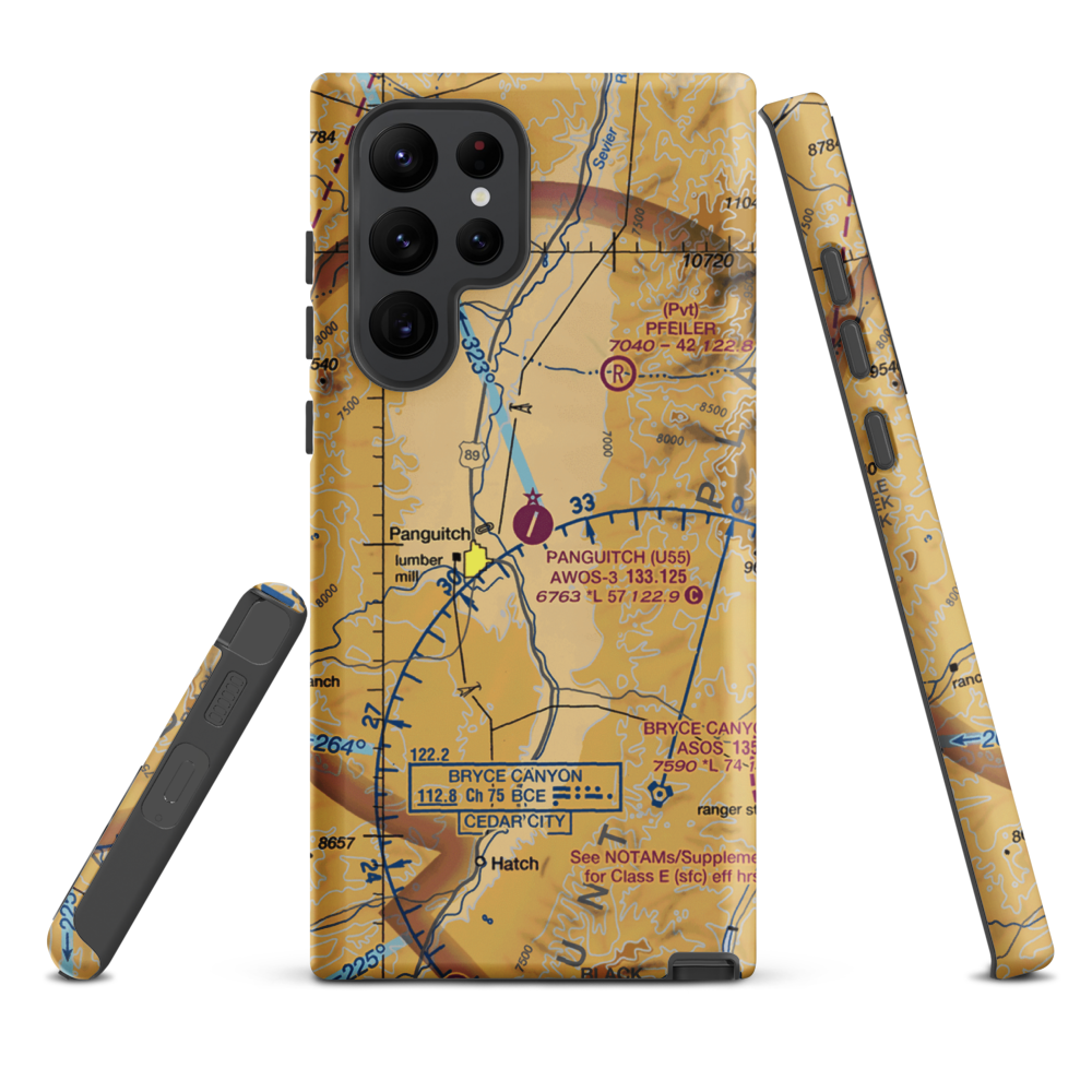 Panguitch Municipal Airport (U55) VFR Sectional Samsung Phone Case Samsung Galaxy S22 Ultra model shown