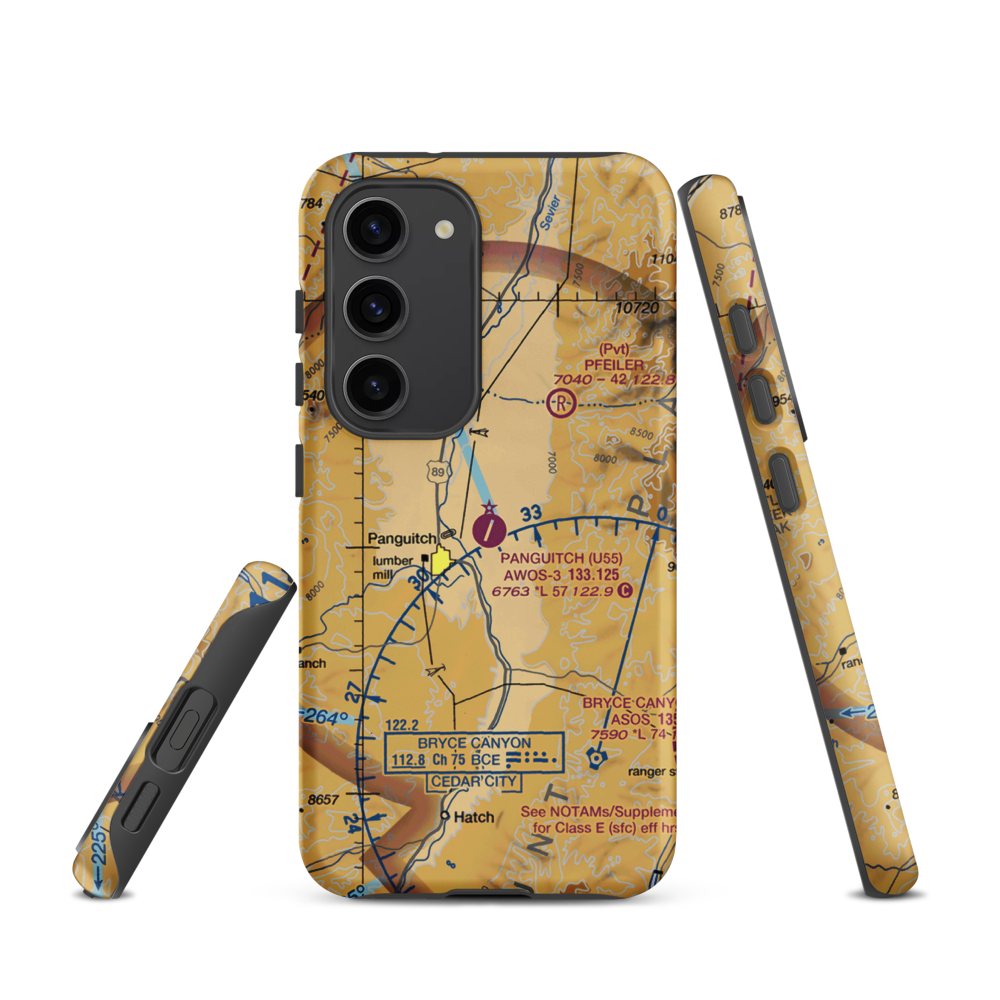 Panguitch Municipal Airport (U55) VFR Sectional Samsung Phone Case Samsung Galaxy S23 model shown