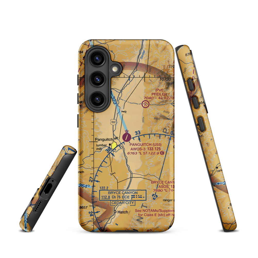 Panguitch Municipal Airport (U55) VFR Sectional Samsung Phone Case Samsung Galaxy S24 model shown