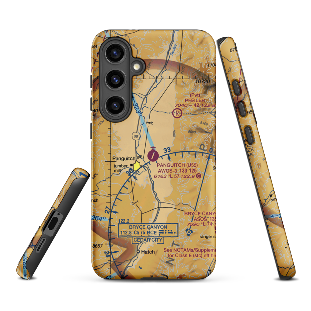 Panguitch Municipal Airport (U55) VFR Sectional Samsung Phone Case Samsung Galaxy S24 Plus model shown