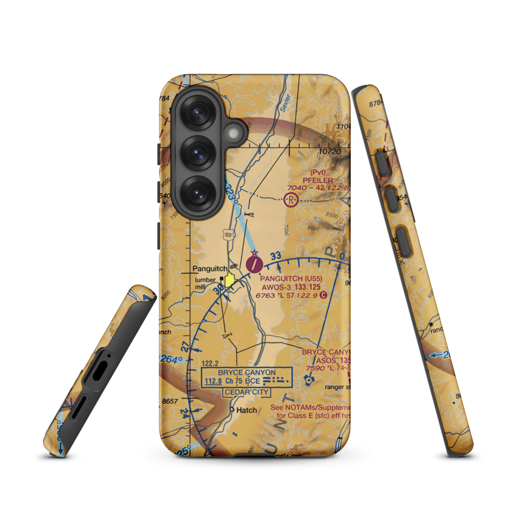Panguitch Municipal Airport (U55) VFR Sectional Samsung Phone Case Samsung Galaxy S25 model shown