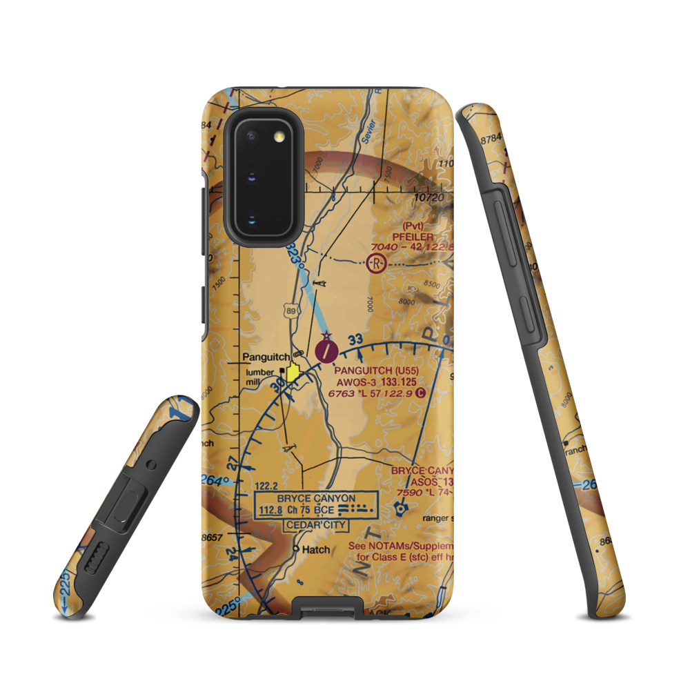 Panguitch Municipal Airport (U55) VFR Sectional Samsung Phone Case Samsung Galaxy S20 model shown